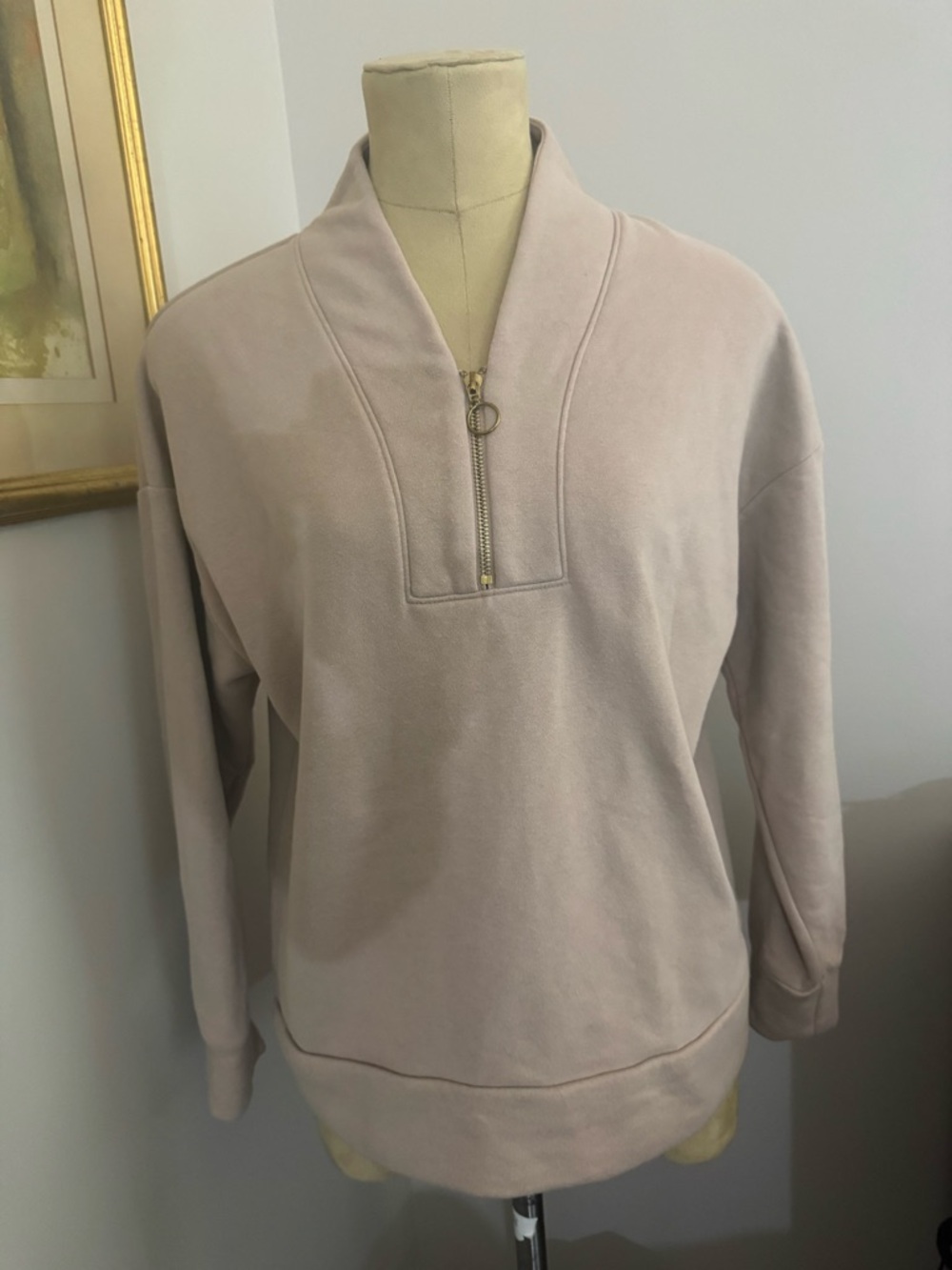 Sonoma Half-Zip Pullover Sweatshirt in Light Beige size Large